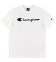 Champion Fashion Stuttermabolur - Hvítur M. Lógó