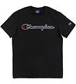 Champion Fashion T-Shirt - Schwarz m. Logo