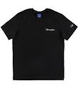 Champion Fashion T-Shirt - Schwarz m. Logo