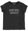 Emporio Armani T-shirt - Svart m. Glitter/Text