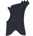 Racing Kids Balaclava - Wool/Cotton - 2-layer - Navy w. Dinosaur