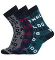 Ronaldo Sokker - 3-pack - Navy/Grå/Turkis m. Trykk