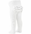 MP Collants - Blanc av. Dentelle