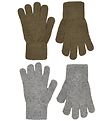 CeLaVi Handschuhe - Wolle/Graumeliert - 2er-Pack - Militroliv/O