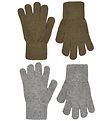 CeLaVi Handschuhe - Wolle/Graumeliert - 2er-Pack - Militäroliv/O
