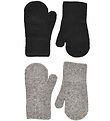 CeLaVi Fäustlinge - Wolle/Nylon - 2er-Pack - Schwarz/Graumeliert