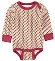 Katvig Bodysuit l/s - Red w. Apples