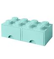 LEGO Storage Frvaringslda - 8 Knoppar - 50x25x18 - Aquabl