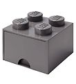 LEGO Storage Schubladen - 4 Knufe - 25x25x18 - Dunkelgrau