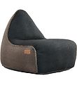 SACKit Beanbag - Canvas Lounge Chair - 96x80x70 cm - Black/Brown