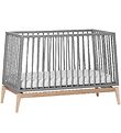 Leander Luna Spjälsäng - 120x60 - Grå/Eg