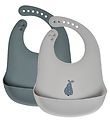 Bavoir CeLaVi - 2 Pack - Silicone - Blue Granit av. Poire