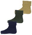 Minymo Socken - 3er-Pack - Green - Rib