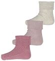 Minymo Chaussettes - 3 Pack - Rib - Rose Fume