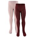 Minymo Collants - 2 Pack - Solid Rib - Rose Smoke