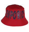 Emporio Armani Bucket Hat - Reversible - Red/Navy w. Print