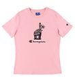 Champion T-shirt - Rosa m. Tryck