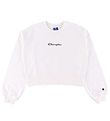Sweat-shirt Champion Fashion - Recadré - Blanc av. Logo