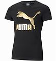 Puma Stuttermabolur - Klassík - Svart M. Gull lituð mynd