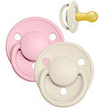 Bibs De Lux Dummies - Natural rubber - Size 2 - Ivory & Baby Pin