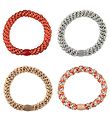 Kknekki Elastic Hair Bands - 4-Pack - Beige Glitter/Blue/Red