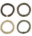 Kknekki Hair Ties - 4-pack - Beige/Green/Brown Glitter