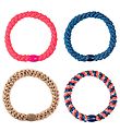 Kknekki Elastic Hair Bands - 4-Pack - Pink/Navy/Beige Glitter