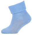 Melton Socken - ABS - Hellblau m. Antirutsch