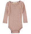 MarMar Bodysuit l/s - Benedikte - Wool - Burnt Rose