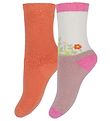 Melton Strumpor - Andrea - 2-pack - Orange/Rosa