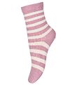 MP Socken - Eli - Off White/Lila m. Streifen