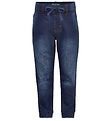 Minymo Pants - Stretch Loose Fit - Dark Blue Denim