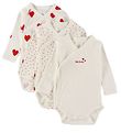 Body m/l Petit Bateau - 3 Pack - Blanc av. Cœurs