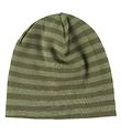 Joha Beanie - Wool - 2-layer - Green w. Stripes