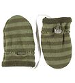 Joha Mittens - Wool - Green w. Stripes