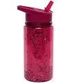 Petit Monkey Water Bottle w. Spout - 300 ml - Red w. Glitter