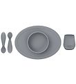 EzPz Dinner Set - Silicone - 4 Parts - Grey
