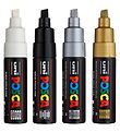 Posca Markers - PC-8K - 4 pcs - Black/White/Metallic