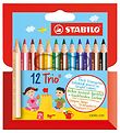 Stabilo Colouring Pencils - Trio Thick - Short - 12 pcs. - Multi