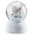 Djeco Snow Globe w. Light - 14 cm - White w. Lila & Pupi