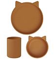 Liewood Dinner Set - Silicone - Cyrus - 3 Parts - CAT Mustard