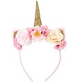 Souza Costumes - Bandeau  Cheveux av. Fleurs - Licorne - Rose/O