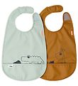 Done By Deer Lätzchen - 2er-Pack - Deer Friends - Mustard/Green