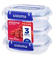 Sistema Brooddoos - Rechthoek Klip It Plus - 3-pack - 180ml - Bl