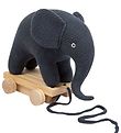 Smallstuff Pull Along Toy - Elephant - Dark Denim