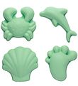 Scrunch Sand molds - 4 pcs. - Silicone - Light Dusty Green