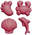 Scrunch Sand Molds - 4 pcs - Silicone - 6,5-10,5 cm - Cherry Red