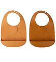 Done By Deer Bib - 2-pack - Silicone - Elphee Mustard