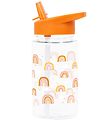 A Little Lovely Company Water Bottle w. Straw - 450 ml - Orange