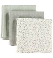 Cam Cam Spucktücher - 3er-Pack - Green Blätter/Dusty Green/Grey